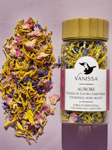 Aurore : Edible Flower Petals - Sunflower, Rose, Cornflower