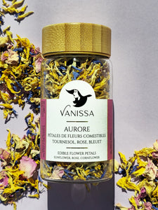 Aurore : Edible Flower Petals - Sunflower, Rose, Cornflower